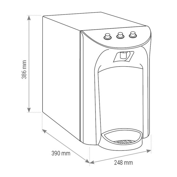 DANUBIO UP, Refrigeratore depuratore acqua frizzante Soprabanco ad osmosi inversa 2